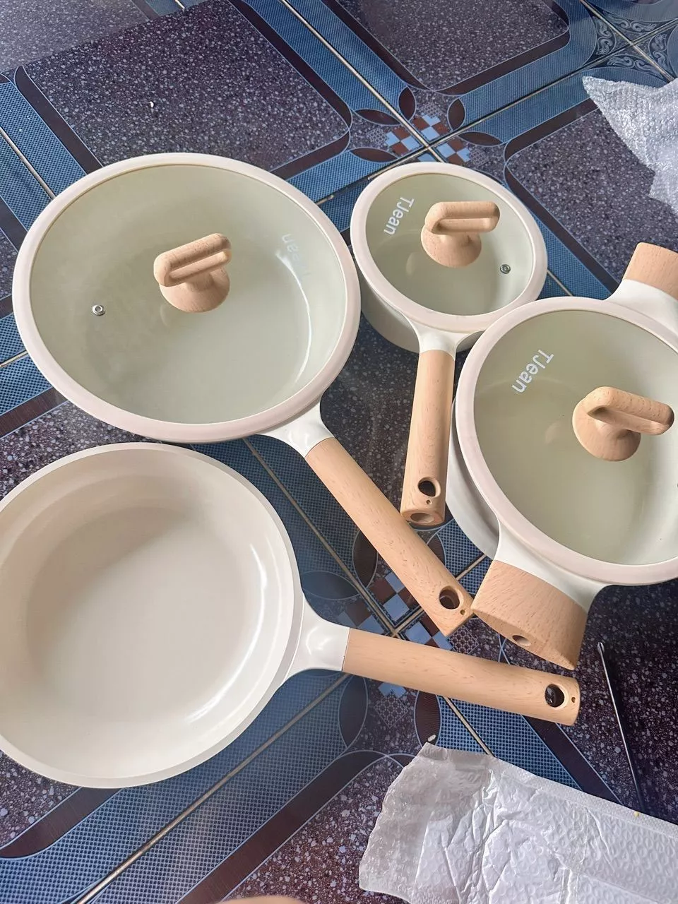 bộ nồi chảo gốm tjean bộ nồi chảo gốm tjean